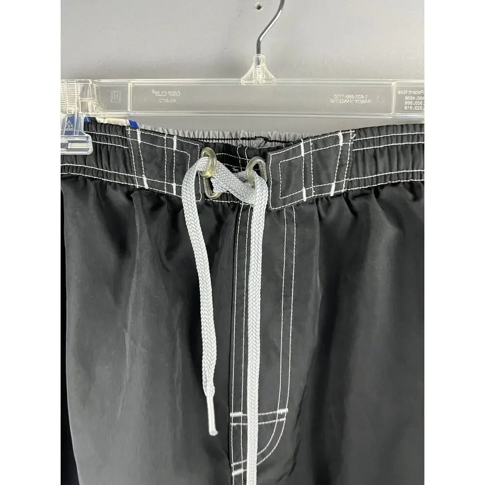 Speedo Swim Trunks Shorts Mens‎ Medium Drawstring Gray/Blue Board Shorts